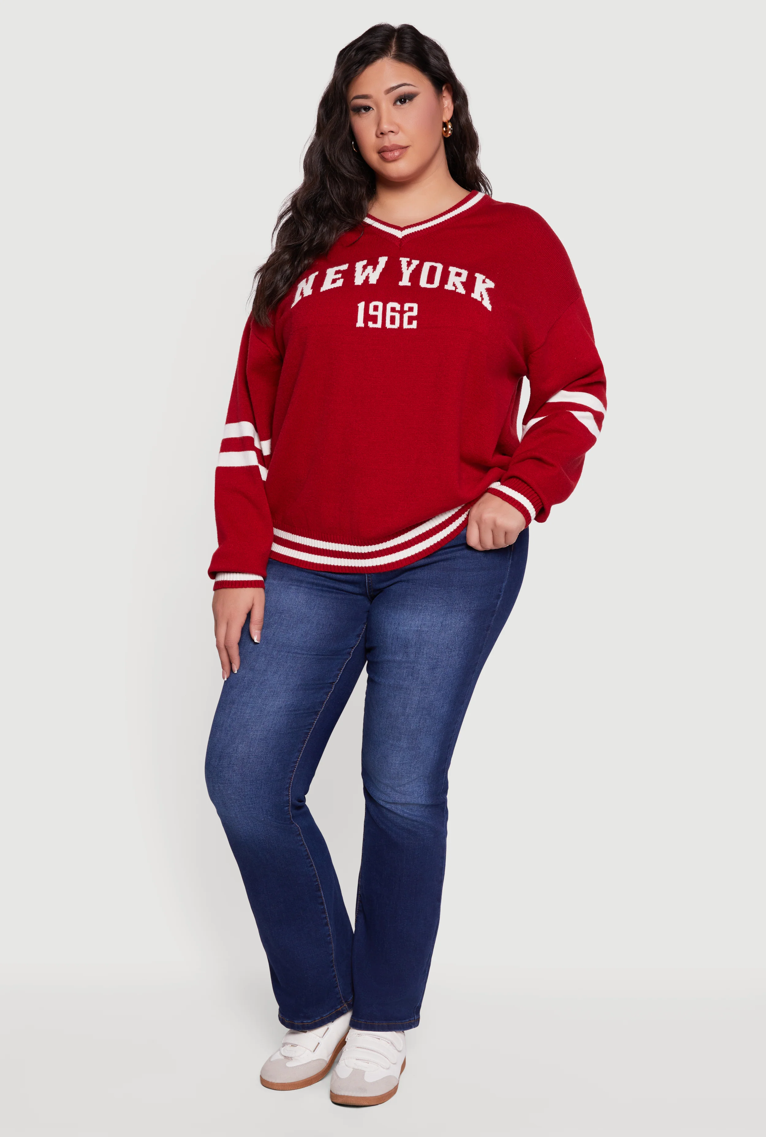 Plus Size Oversized New York 1962 Graphic Sweater